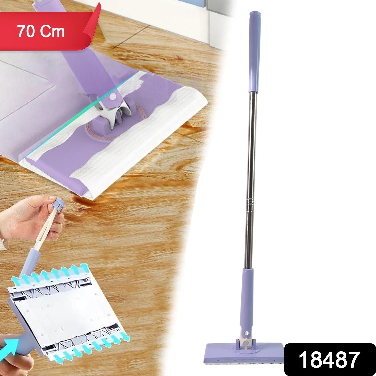 Automatic Cloth Changing Mini Mop With Push Pull Cloth Changing Handle (1 Pc) Automatic Cloth Changing Mini Mop With Push Pull Cloth Changing Handle (1 Pc)